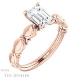 Emerald Cut Forever One Moissanite Engagement Ring #GTJ901-emerald-fb-r 4 Emerald Cut Forever Brilliant Moissanite Engagement Ring #GTJ901-emerald-fb-r