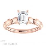Emerald Cut Forever One Moissanite Engagement Ring #GTJ901-emerald-fb-r 1 Emerald Cut Forever Brilliant Moissanite Engagement Ring #GTJ901-emerald-fb-r