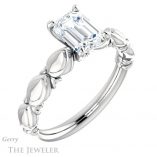 Emerald Cut Forever Brilliant Moissanite Engagement Ring #GTJ901-emerald-fb-w