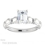 Emerald Cut Forever Brilliant Moissanite Engagement Ring #GTJ901-emerald-fb-w