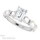 Emerald Cut Forever Brilliant Moissanite Engagement Ring #GTJ901-emerald-fb-w