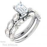 Emerald Cut Forever Brilliant Moissanite Engagement Ring #GTJ901-emerald-fb-w