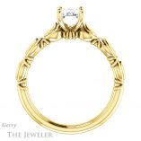 Emerald Cut Forever Brilliant Moissanite Engagement Ring #GTJ901-emerald-fb-y