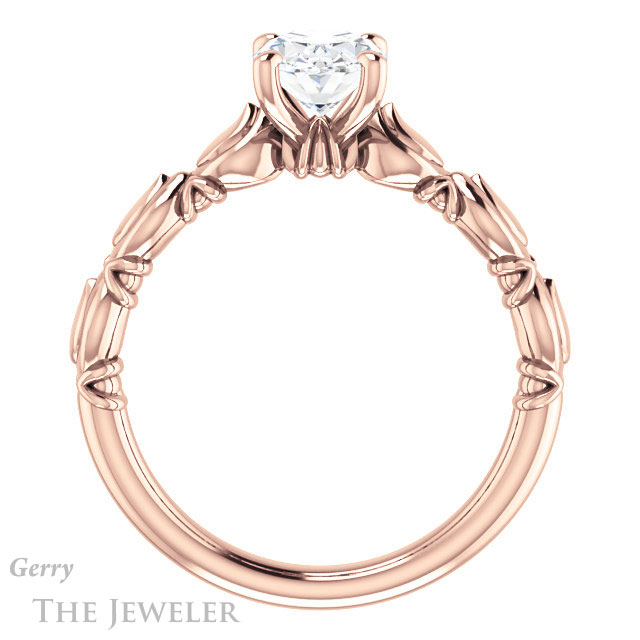 Oval Shaped Forever One Moissanite Engagement Ring #GTJ901-oval-fo-r
