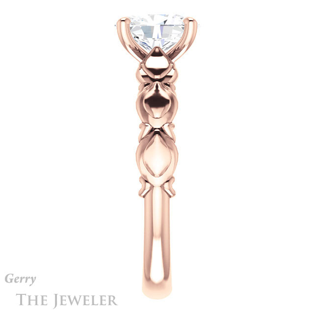 Oval Shaped Forever One Moissanite Engagement Ring #GTJ901-oval-fo-r
