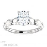 Oval Shaped Forever One Moissanite Engagement Ring #GTJ901-oval-fo-w 1 Oval Shaped Forever One Moissanite Engagement Ring #GTJ901-oval-fo-w