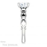 Oval Shaped Forever One Moissanite Engagement Ring #GTJ901-oval-fo-w 3 Oval Shaped Forever One Moissanite Engagement Ring #GTJ901-oval-fo-w