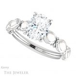 Oval Shaped Forever One Moissanite Engagement Ring #GTJ901-oval-fo-w 5 Oval Shaped Forever One Moissanite Engagement Ring #GTJ901-oval-fo-w