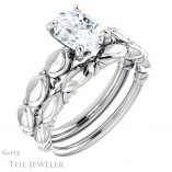 Oval Shaped Forever One Moissanite Engagement Ring #GTJ901-oval-fo-w 6 Oval Shaped Forever One Moissanite Engagement Ring #GTJ901-oval-fo-w