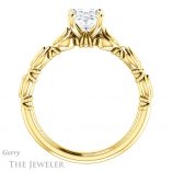 Oval Shaped Forever One Moissanite Engagement Ring #GTJ901-oval-fo-y 2 Oval Shaped Forever One Moissanite Engagement Ring #GTJ901-oval-fo-y