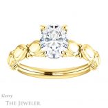 Oval Shaped Forever One Moissanite Engagement Ring #GTJ901-oval-fo-y 1 Oval Shaped Forever One Moissanite Engagement Ring #GTJ901-oval-fo-y