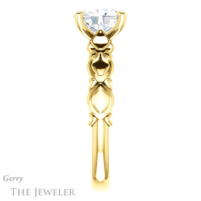 Oval Shaped Forever One Moissanite Engagement Ring #GTJ901-oval-fo-y 3 Oval Shaped Forever One Moissanite Engagement Ring #GTJ901-oval-fo-y