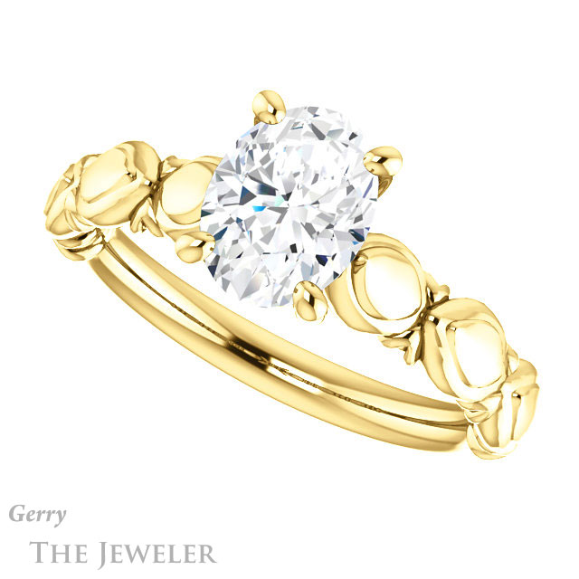 Oval Shaped Forever One Moissanite Engagement Ring #GTJ901-oval-fo-y 5 Oval Shaped Forever One Moissanite Engagement Ring #GTJ901-oval-fo-y