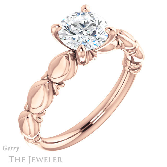 Round Cut Forever One Moissanite Engagement Ring #GTJ901-round-fo-r 4 Round Cut Forever One Moissanite Engagement Ring #GTJ901-round-fo-r