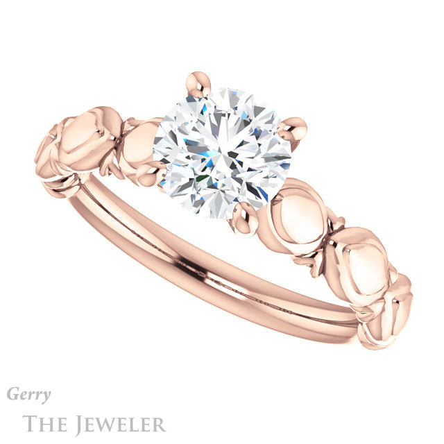 Round Cut Forever One Moissanite Engagement Ring #GTJ901-round-fo-r 5 Round Cut Forever One Moissanite Engagement Ring #GTJ901-round-fo-r
