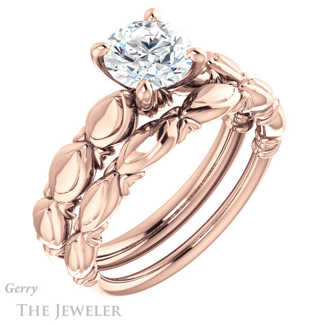 Round Cut Forever One Moissanite Engagement Ring #GTJ901-round-fo-r 6 Round Cut Forever One Moissanite Engagement Ring #GTJ901-round-fo-r