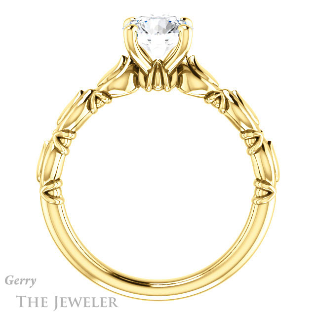 Round Cut Forever One Moissanite Engagement Ring #GTJ901-round-fo-y 2 Round Cut Forever One Moissanite Engagement Ring #GTJ901-round-fo-y