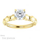 Round Cut Forever One Moissanite Engagement Ring #GTJ901-round-fo-y 1 Round Cut Forever One Moissanite Engagement Ring #GTJ901-round-fo-y