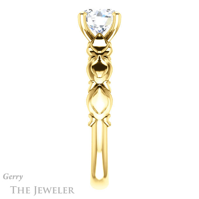 Round Cut Forever One Moissanite Engagement Ring #GTJ901-round-fo-y 3 Round Cut Forever One Moissanite Engagement Ring #GTJ901-round-fo-y