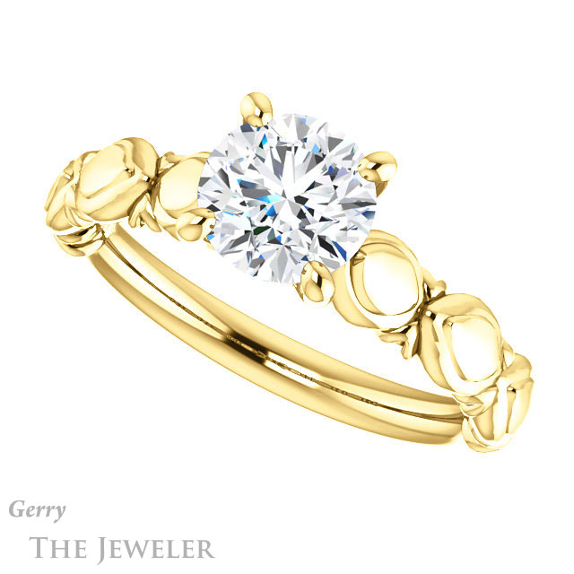 Round Cut Forever One Moissanite Engagement Ring #GTJ901-round-fo-y 5 Round Cut Forever One Moissanite Engagement Ring #GTJ901-round-fo-y