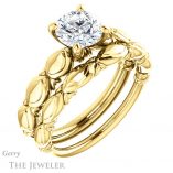 Round Cut Forever One Moissanite Engagement Ring #GTJ901-round-fo-y 6 Round Cut Forever One Moissanite Engagement Ring #GTJ901-round-fo-y