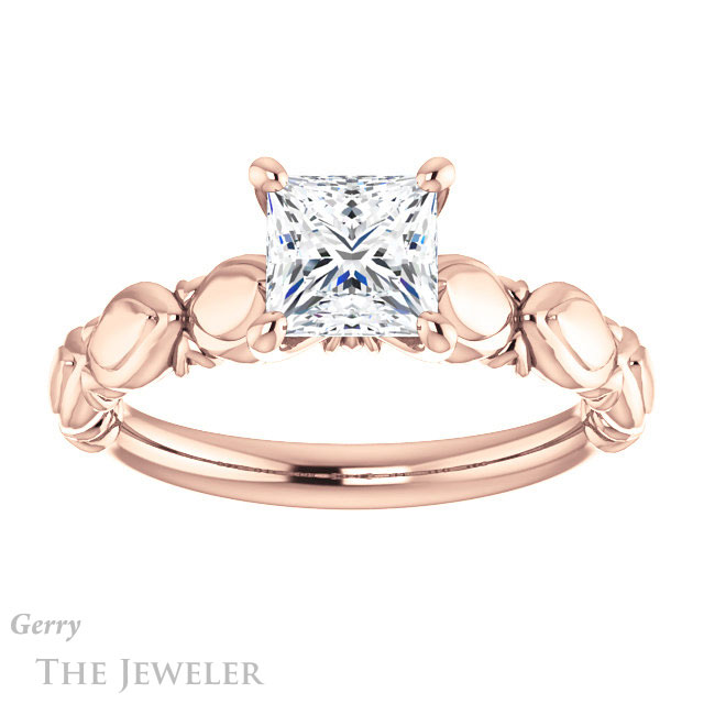 Princess Cut Forever One Moissanite Engagement Ring #GTJ901-square-fo-r