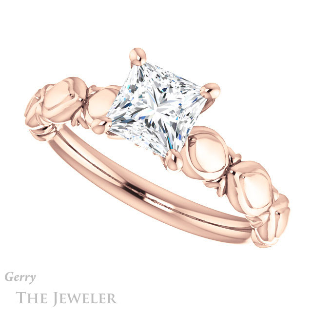Princess Cut Forever One Moissanite Engagement Ring #GTJ901-square-fo-r