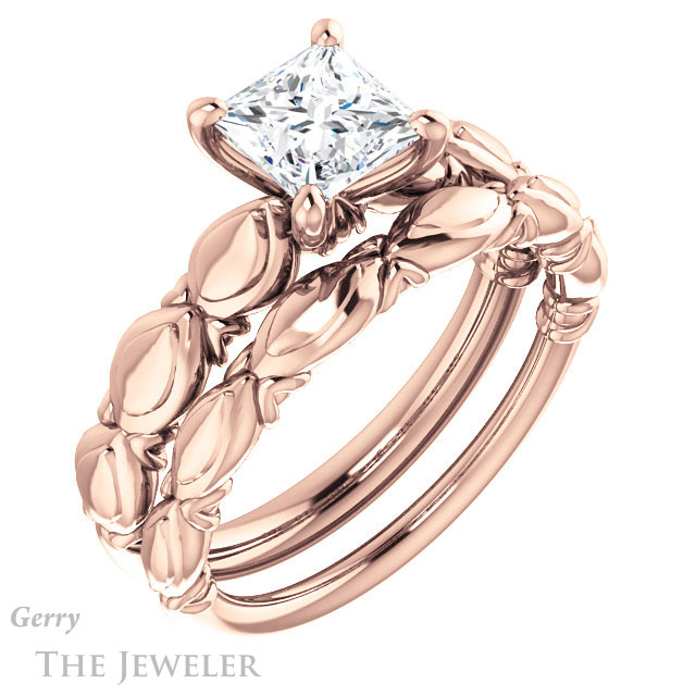 Princess Cut Forever One Moissanite Engagement Ring #GTJ901-square-fo-r