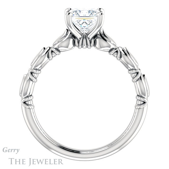 Princess Cut Forever One Moissanite Engagement Ring #GTJ901-square-fo-w