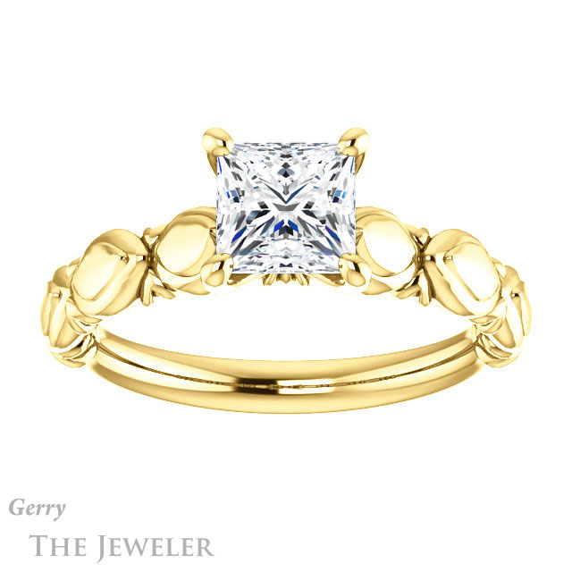 Princess Cut Forever One Moissanite Engagement Ring #GTJ901-square-fo-y 1 Princess Cut Forever One Moissanite Engagement Ring #GTJ901-square-fo-y