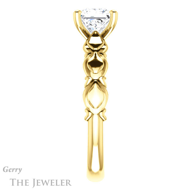 Princess Cut Forever One Moissanite Engagement Ring #GTJ901-square-fo-y 3 Princess Cut Forever One Moissanite Engagement Ring #GTJ901-square-fo-y