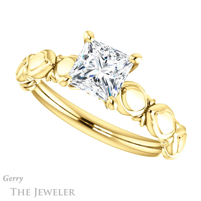 Princess Cut Forever One Moissanite Engagement Ring #GTJ901-square-fo-y 5 Princess Cut Forever One Moissanite Engagement Ring #GTJ901-square-fo-y
