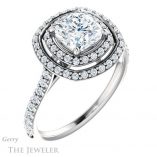 Cushion Cut Forever One Moissanite Engagement Ring #GTJ903-cushion-fo-w