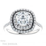 Cushion Cut Forever One Moissanite Engagement Ring #GTJ903-cushion-fo-w