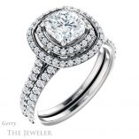 Cushion Cut Forever One Moissanite Engagement Ring #GTJ903-cushion-fo-w