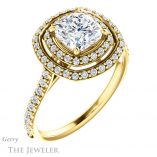 Cushion Cut Forever One Moissanite Engagement Ring #GTJ903-cushion-fo-y 4 Cushion Cut Forever One Moissanite Engagement Ring #GTJ903-cushion-fo-y