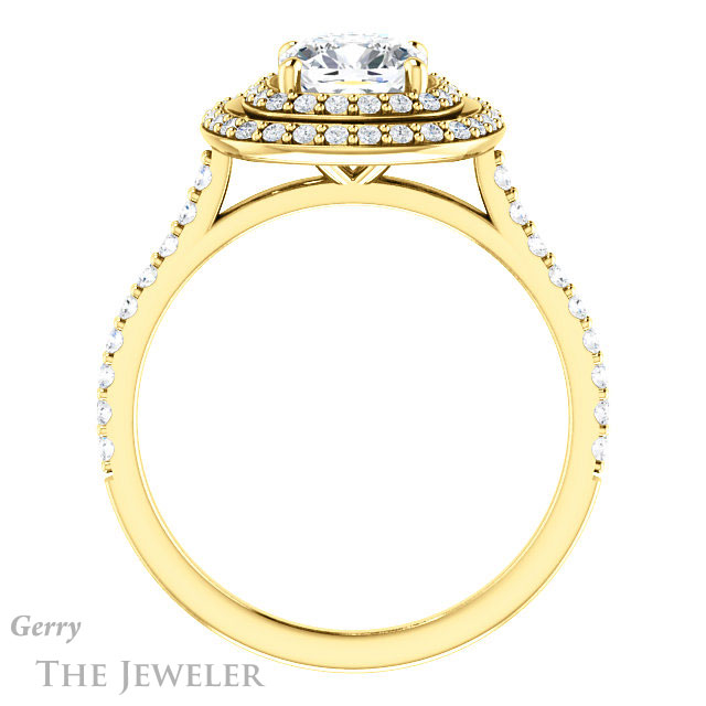 Cushion Cut Forever One Moissanite Engagement Ring #GTJ903-cushion-fo-y 2 Cushion Cut Forever One Moissanite Engagement Ring #GTJ903-cushion-fo-y