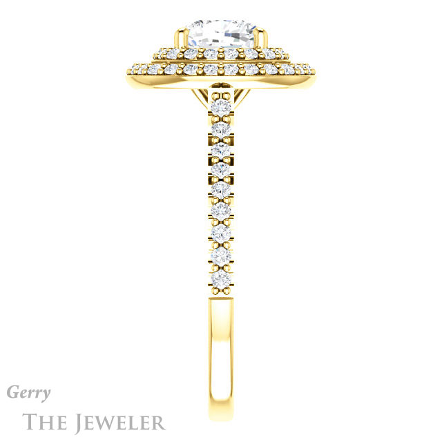 Cushion Cut Forever One Moissanite Engagement Ring #GTJ903-cushion-fo-y 3 Cushion Cut Forever One Moissanite Engagement Ring #GTJ903-cushion-fo-y