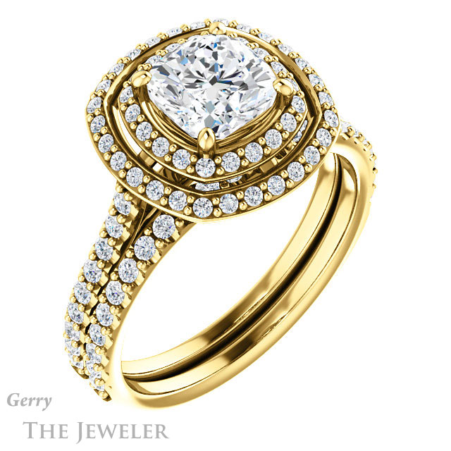 Cushion Cut Forever One Moissanite Engagement Ring #GTJ903-cushion-fo-y 6 Cushion Cut Forever One Moissanite Engagement Ring #GTJ903-cushion-fo-y