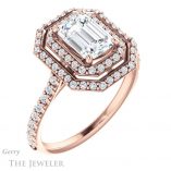 Emerald Cut Forever One Moissanite Engagement Ring #GTJ903-emerald-fb-r 4 Emerald Cut Forever Brilliant Moissanite Engagement Ring #GTJ903-emerald-fb-r