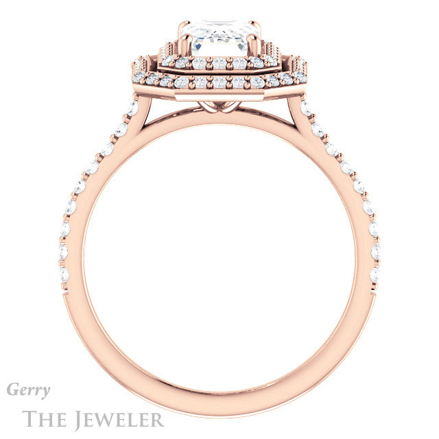 Emerald Cut Forever Brilliant Moissanite Engagement Ring #GTJ903-emerald-fb-r