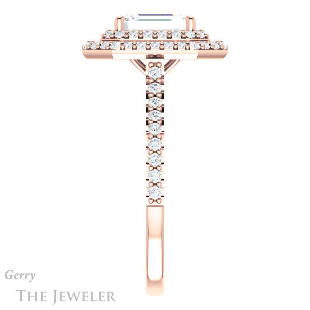 Emerald Cut Forever One Moissanite Engagement Ring #GTJ903-emerald-fb-r 3 Emerald Cut Forever Brilliant Moissanite Engagement Ring #GTJ903-emerald-fb-r