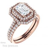Emerald Cut Forever One Moissanite Engagement Ring #GTJ903-emerald-fb-r 6 Emerald Cut Forever Brilliant Moissanite Engagement Ring #GTJ903-emerald-fb-r