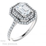 Emerald Cut Forever Brilliant Moissanite Engagement Ring #GTJ903-emerald-fb-w