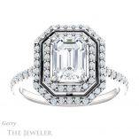Emerald Cut Forever Brilliant Moissanite Engagement Ring #GTJ903-emerald-fb-w
