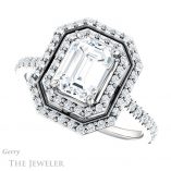 Emerald Cut Forever Brilliant Moissanite Engagement Ring #GTJ903-emerald-fb-w