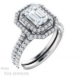 Emerald Cut Forever Brilliant Moissanite Engagement Ring #GTJ903-emerald-fb-w