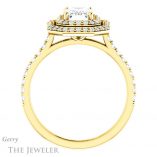 Emerald Cut Forever One Moissanite Engagement Ring #GTJ903-emerald-fb-y 2 Emerald Cut Forever Brilliant Moissanite Engagement Ring #GTJ903-emerald-fb-y