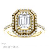 Emerald Cut Forever One Moissanite Engagement Ring #GTJ903-emerald-fb-y 1 Emerald Cut Forever Brilliant Moissanite Engagement Ring #GTJ903-emerald-fb-y