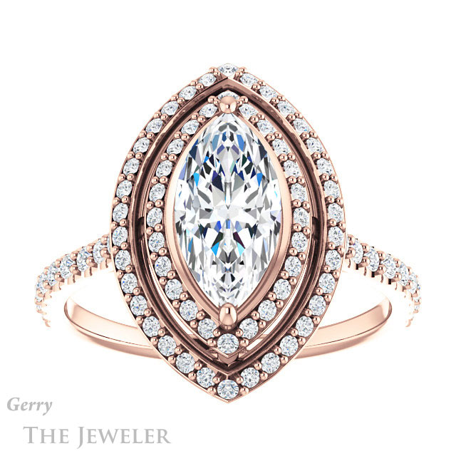 Marquise Cut Forever Brilliant Moissanite Engagement Ring #GTJ903-marquise-fb-r